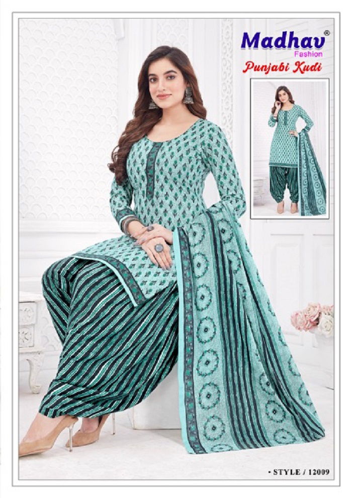 Punjabi Kudi Vol 12 By Madhav 12001 To 12010 Cotton Dress Material Suppliers in India